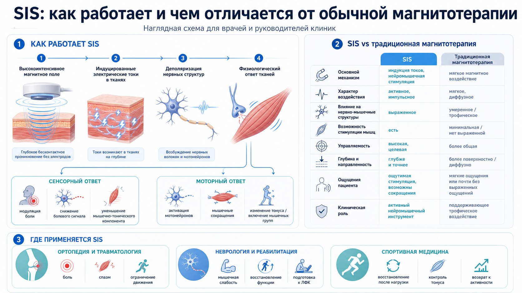 Принцип действия высокоинтенсивной магнитотерапии SIS